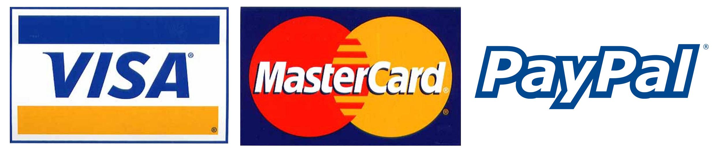 Visa Mastercard and Paypal